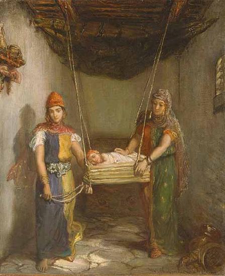 Theodore Chasseriau Scene in the Jewish Quarter of Constantine oil painting picture